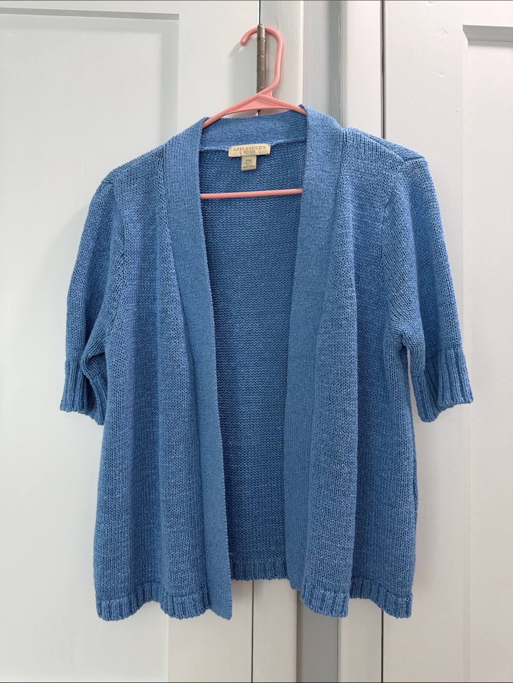 Appleseed's Sky Blue Open-Front Short Sleeve Cardigan